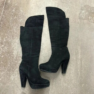 Mimosa suede platform over the  knee boots